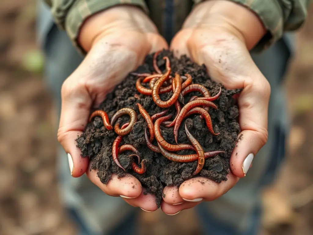 A close-up shot of a farmer's hands carefully examining soil, symbolizing the deep understanding of agricultural needs.